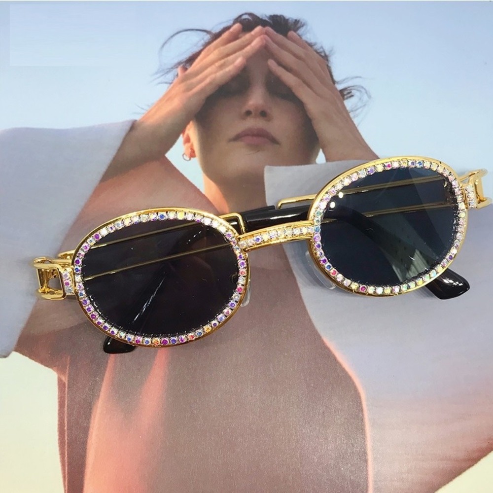 Sunglasses Dark Black Lens  Metal Accent 80's 90's Fashion‎ UV400 Protect Street